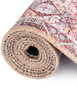 Washable Rust Red 6' 1 x 9' Timeless Rectangle Area Rug Easy to Clean Stain Resistant & Durable Traditional Classic Vintage Design Carpet for Sale at Rug Engine