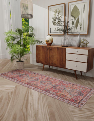 Washable Rust Red 2' x 5' 1 Timeless Runner Area Rug Easy to Clean Stain Resistant & Durable Traditional Classic Vintage Design Carpet for Sale at Rug Engine