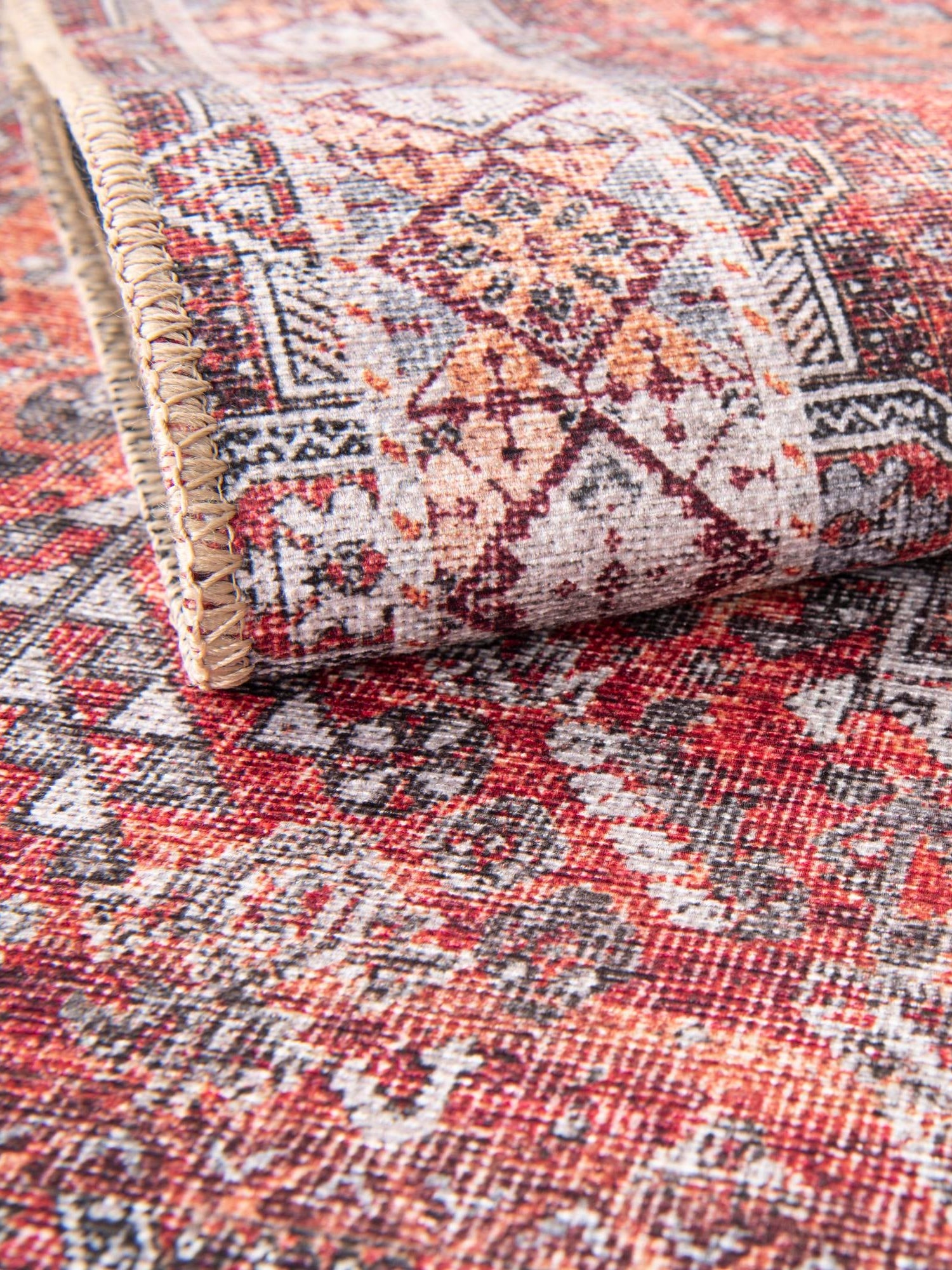 Washable Rust Red 2' x 5' 1 Timeless Runner Area Rug Easy to Clean Stain Resistant & Durable Traditional Classic Vintage Design Carpet for Sale at Rug Engine