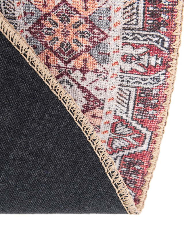 Washable Rust Red 2' x 2' Timeless Round Area Rug Easy to Clean Stain Resistant & Durable Traditional Classic Vintage Design Carpet for Sale at Rug Engine