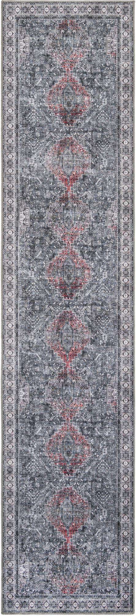 Washable Gray 2' 7 x 12' Timeless Runner Area Rug Easy to Clean Stain Resistant & Durable Traditional Classic Vintage Design Carpet for Sale at Rug Engine