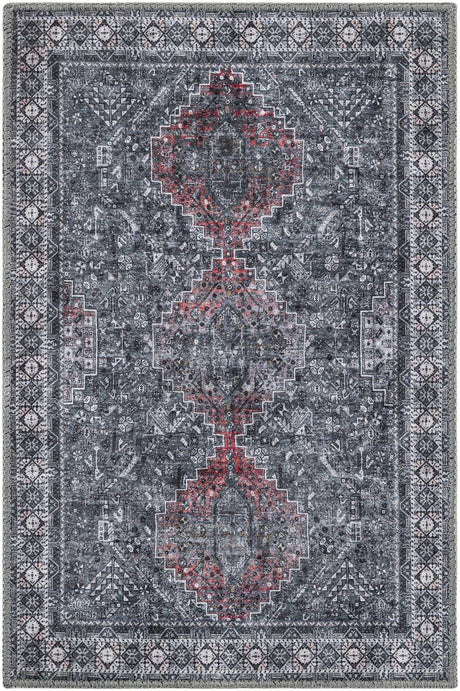 Washable Gray 2' x 3' 1 Timeless Rectangle Area Rug Easy to Clean Stain Resistant & Durable Traditional Classic Vintage Design Carpet for Sale at Rug Engine