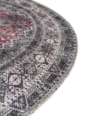 Gray 2' x 2' Timeless Washable Round Rug