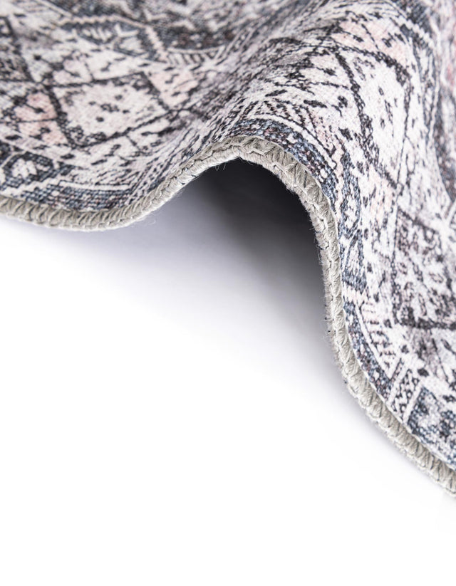 Washable Gray 3' 6 x 3' 6 Timeless Round Area Rug Easy to Clean Stain Resistant & Durable Traditional Classic Vintage Design Carpet for Sale at Rug Engine