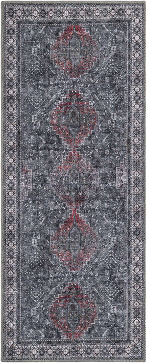 Washable Gray 2' x 5' 1 Timeless Runner Area Rug Easy to Clean Stain Resistant & Durable Traditional Classic Vintage Design Carpet for Sale at Rug Engine