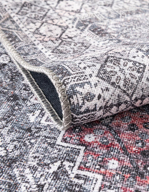 Washable Gray 6' 1 x 9' Timeless Rectangle Area Rug Easy to Clean Stain Resistant & Durable Traditional Classic Vintage Design Carpet for Sale at Rug Engine
