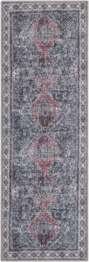Washable Gray 2' x 6' 1 Timeless Runner Area Rug Easy to Clean Stain Resistant & Durable Traditional Classic Vintage Design Carpet for Sale at Rug Engine