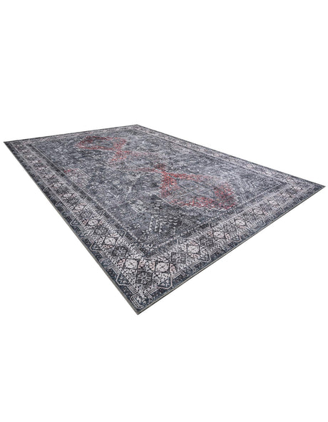 Washable Gray 8' 4 x 12' Timeless Rectangle Area Rug Easy to Clean Stain Resistant & Durable Traditional Classic Vintage Design Carpet for Sale at Rug Engine