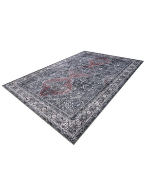 Washable Gray 8' 4 x 12' Timeless Rectangle Area Rug Easy to Clean Stain Resistant & Durable Traditional Classic Vintage Design Carpet for Sale at Rug Engine