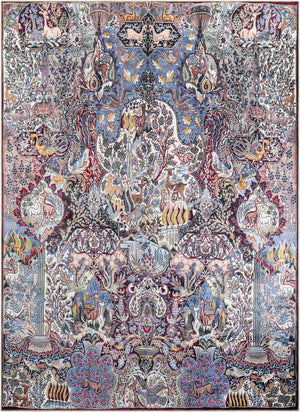 Washable Multicolor 9' 5 x 13' 1 Timeless Rectangle Area Rug Easy to Clean Stain Resistant & Durable Traditional Classic Vintage Design Carpet for Sale at Rug Engine