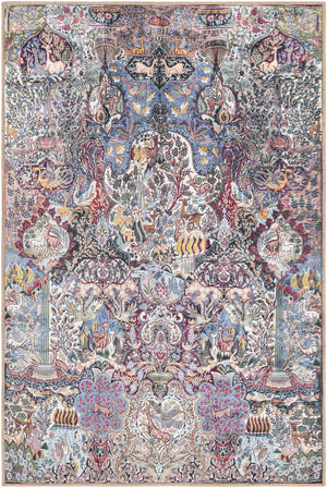 Washable Multicolor 4' 1 x 6' 1 Timeless Rectangle Area Rug Easy to Clean Stain Resistant & Durable Traditional Classic Vintage Design Carpet for Sale at Rug Engine