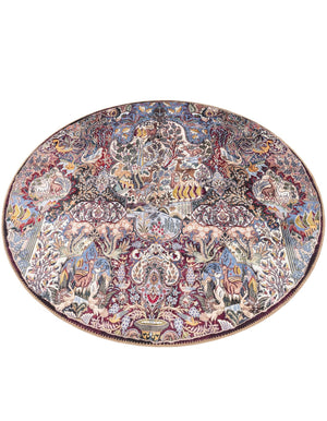 Washable Multicolor 5' 1 x 5' 1 Timeless Round Area Rug Easy to Clean Stain Resistant & Durable Traditional Classic Vintage Design Carpet for Sale at Rug Engine