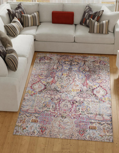 Washable Multicolor 8' 4 x 12' Timeless Rectangle Area Rug Easy to Clean Stain Resistant & Durable Traditional Classic Vintage Design Carpet for Sale at Rug Engine