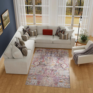 Washable Multicolor 4' 1 x 6' 1 Timeless Rectangle Area Rug Easy to Clean Stain Resistant & Durable Traditional Classic Vintage Design Carpet for Sale at Rug Engine