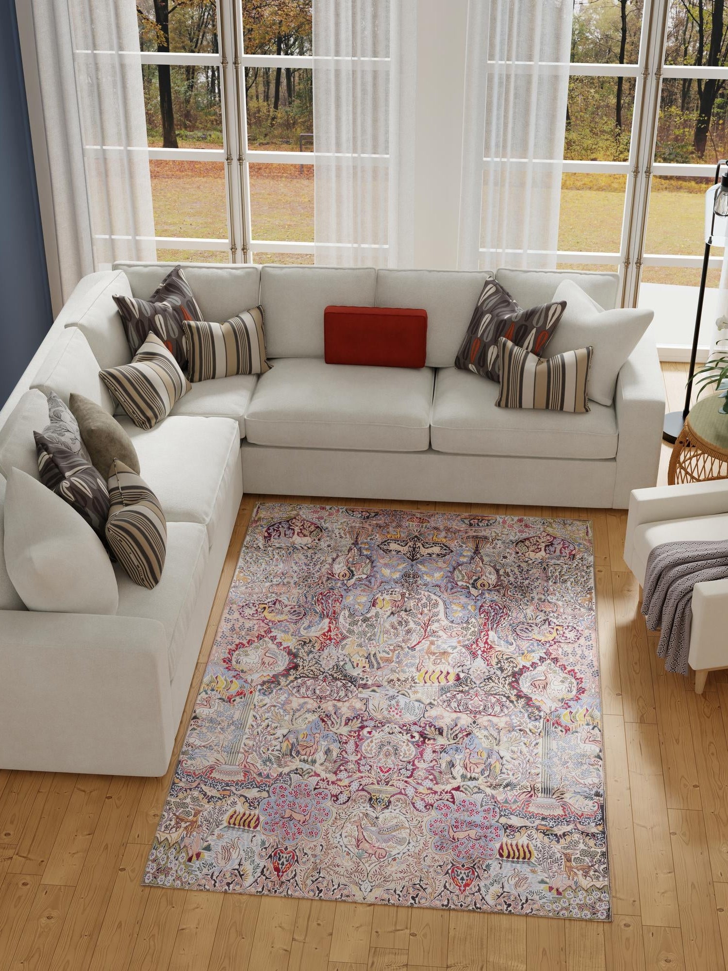 Washable Multicolor 2' x 3' 1 Timeless Rectangle Area Rug Easy to Clean Stain Resistant & Durable Traditional Classic Vintage Design Carpet for Sale at Rug Engine