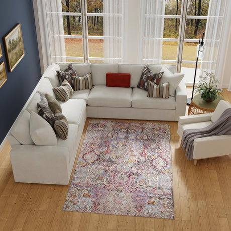 Washable Multicolor 2' x 3' 1 Timeless Rectangle Area Rug Easy to Clean Stain Resistant & Durable Traditional Classic Vintage Design Carpet for Sale at Rug Engine