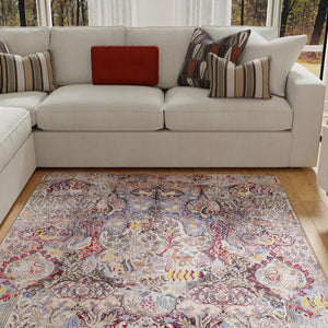 Washable Multicolor 4' 1 x 6' 1 Timeless Rectangle Area Rug Easy to Clean Stain Resistant & Durable Traditional Classic Vintage Design Carpet for Sale at Rug Engine