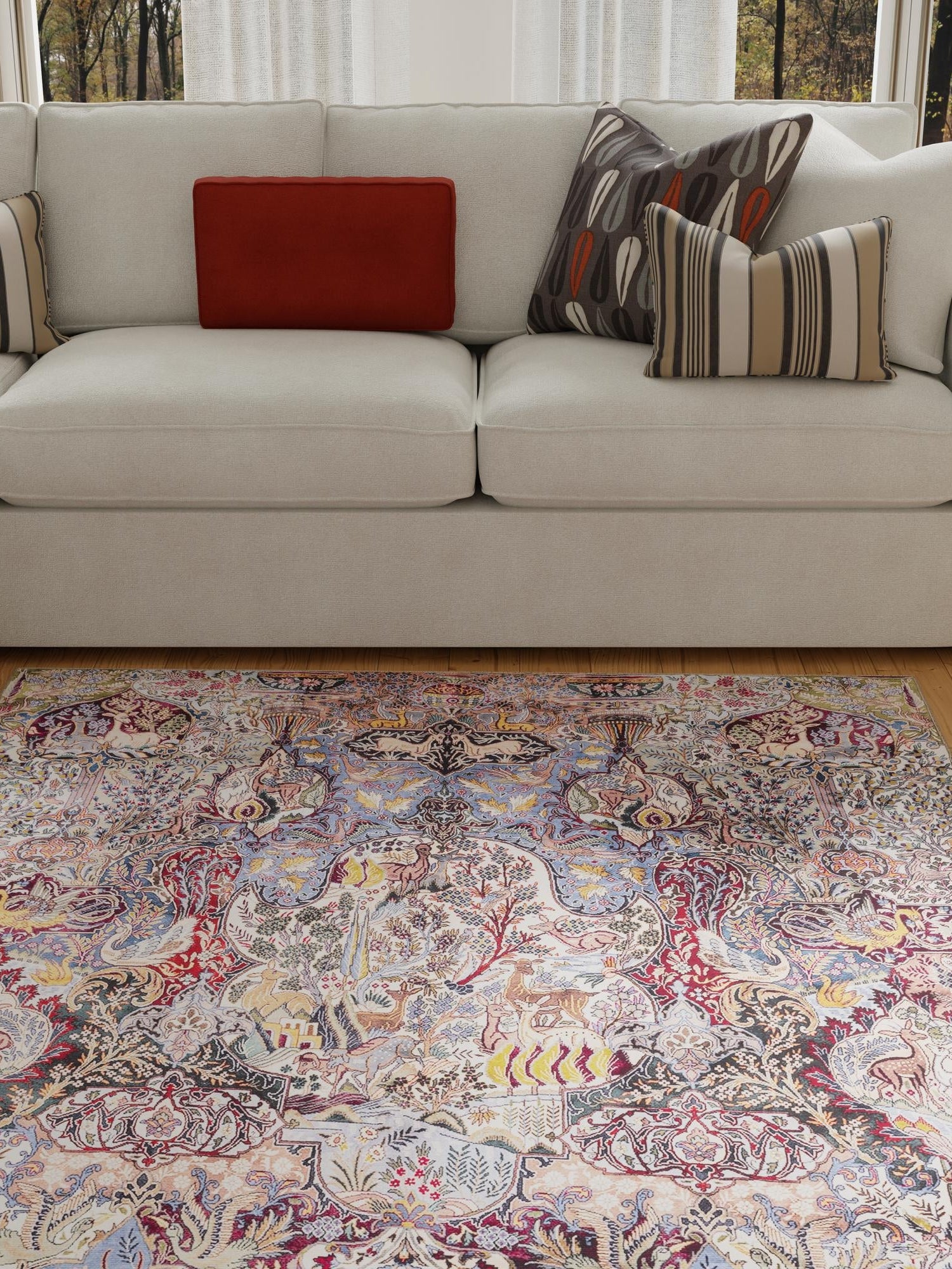 Washable Multicolor 2' x 3' 1 Timeless Rectangle Area Rug Easy to Clean Stain Resistant & Durable Traditional Classic Vintage Design Carpet for Sale at Rug Engine