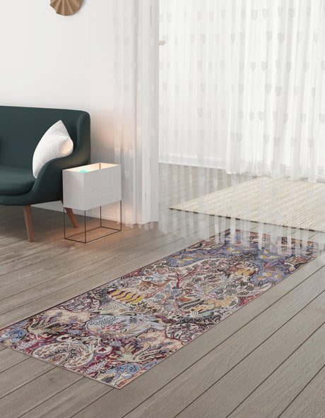 Washable Multicolor 2' 7 x 10' Timeless Runner Area Rug Easy to Clean Stain Resistant & Durable Traditional Classic Vintage Design Carpet for Sale at Rug Engine