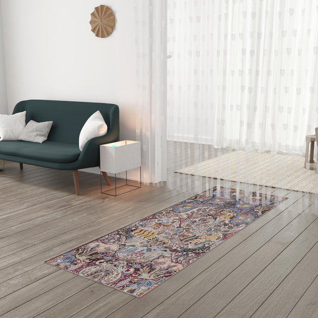 Washable Multicolor 2' x 5' 1 Timeless Runner Area Rug Easy to Clean Stain Resistant & Durable Traditional Classic Vintage Design Carpet for Sale at Rug Engine