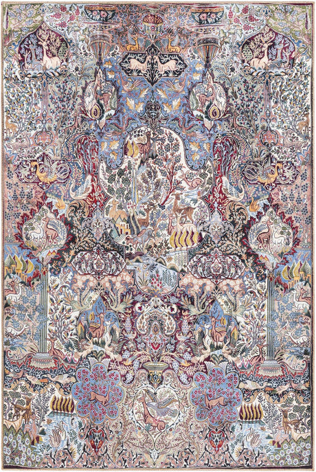 Washable Multicolor 6' 1 x 9' Timeless Rectangle Area Rug Easy to Clean Stain Resistant & Durable Traditional Classic Vintage Design Carpet for Sale at Rug Engine