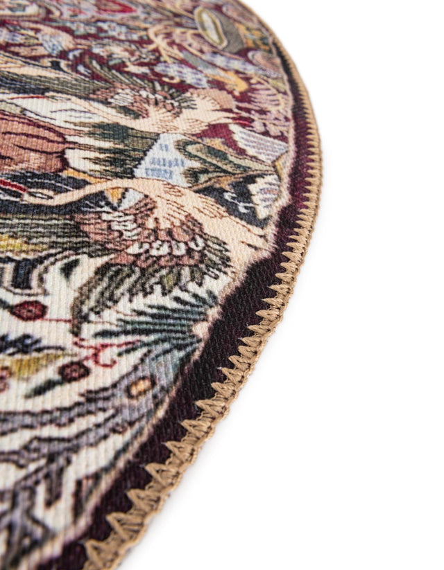 Washable Multicolor 3' 6 x 3' 6 Timeless Round Area Rug Easy to Clean Stain Resistant & Durable Traditional Classic Vintage Design Carpet for Sale at Rug Engine