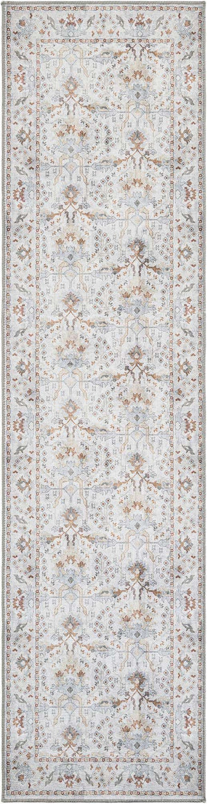 Washable Ivory 2' 7 x 10' Timeless Runner Area Rug Easy to Clean Stain Resistant & Durable Traditional Classic Vintage Design Carpet for Sale at Rug Engine