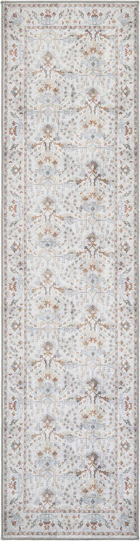 Washable Ivory 2' 7 x 10' Timeless Runner Area Rug Easy to Clean Stain Resistant & Durable Traditional Classic Vintage Design Carpet for Sale at Rug Engine