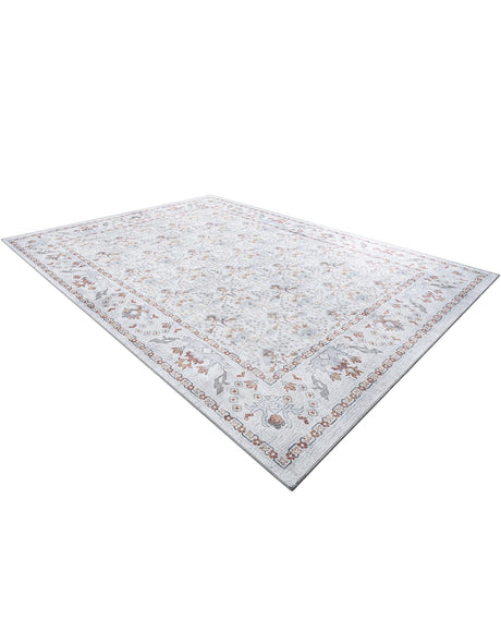 Washable Ivory 9' 5 x 13' 1 Timeless Rectangle Area Rug Easy to Clean Stain Resistant & Durable Traditional Classic Vintage Design Carpet for Sale at Rug Engine