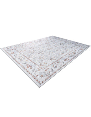 Washable Ivory 9' 5 x 13' 1 Timeless Rectangle Area Rug Easy to Clean Stain Resistant & Durable Traditional Classic Vintage Design Carpet for Sale at Rug Engine
