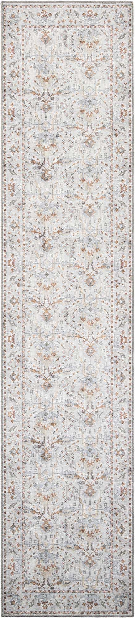 Washable Ivory 2' 7 x 12' Timeless Runner Area Rug Easy to Clean Stain Resistant & Durable Traditional Classic Vintage Design Carpet for Sale at Rug Engine