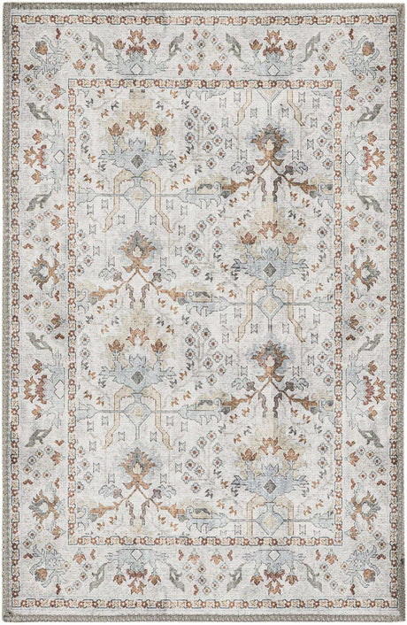 Washable Ivory 2' x 3' 1 Timeless Rectangle Area Rug Easy to Clean Stain Resistant & Durable Traditional Classic Vintage Design Carpet for Sale at Rug Engine