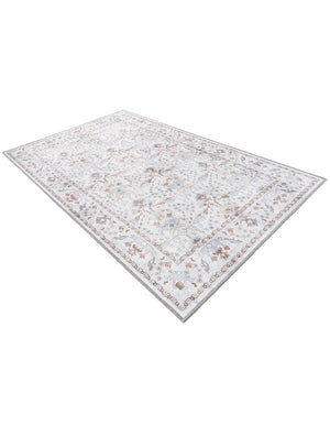 Washable Ivory 3' 6 x 5' 6 Timeless Rectangle Area Rug Easy to Clean Stain Resistant & Durable Traditional Classic Vintage Design Carpet for Sale at Rug Engine