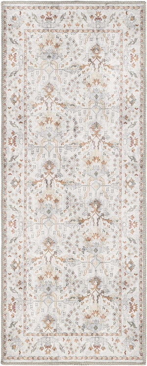 Washable Ivory 2' x 5' 1 Timeless Runner Area Rug Easy to Clean Stain Resistant & Durable Traditional Classic Vintage Design Carpet for Sale at Rug Engine