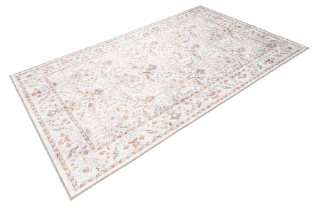 Washable Ivory 5' 1 x 8' Timeless Rectangle Area Rug Easy to Clean Stain Resistant & Durable Traditional Classic Vintage Design Carpet for Sale at Rug Engine