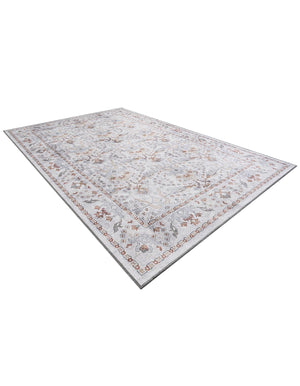 Washable Ivory 6' 1 x 9' Timeless Rectangle Area Rug Easy to Clean Stain Resistant & Durable Traditional Classic Vintage Design Carpet for Sale at Rug Engine