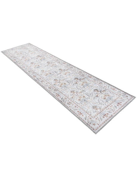Washable Ivory 2' x 8' Timeless Runner Area Rug Easy to Clean Stain Resistant & Durable Traditional Classic Vintage Design Carpet for Sale at Rug Engine