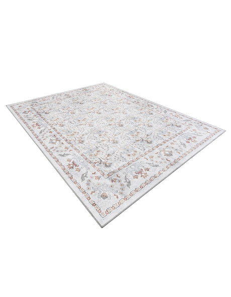 Washable Ivory 7' 10 x 10' Timeless Rectangle Area Rug Easy to Clean Stain Resistant & Durable Traditional Classic Vintage Design Carpet for Sale at Rug Engine