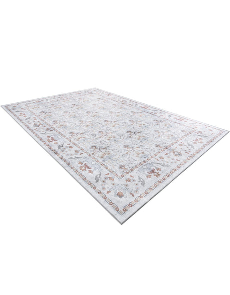 Washable Ivory 8' 4 x 12' Timeless Rectangle Area Rug Easy to Clean Stain Resistant & Durable Traditional Classic Vintage Design Carpet for Sale at Rug Engine