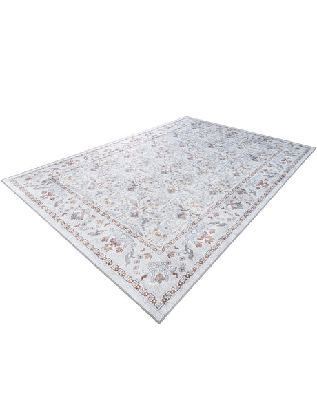 Washable Ivory 8' 4 x 12' Timeless Rectangle Area Rug Easy to Clean Stain Resistant & Durable Traditional Classic Vintage Design Carpet for Sale at Rug Engine