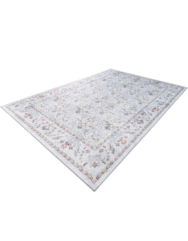 Washable Ivory 8' 4 x 12' Timeless Rectangle Area Rug Easy to Clean Stain Resistant & Durable Traditional Classic Vintage Design Carpet for Sale at Rug Engine