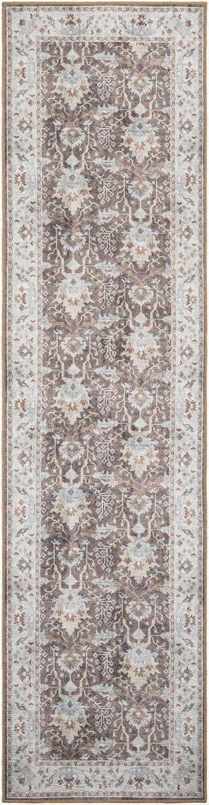 Washable Almond Brown 2' 7 x 10' Timeless Runner Area Rug Easy to Clean Stain Resistant & Durable Traditional Classic Vintage Design Carpet for Sale at Rug Engine