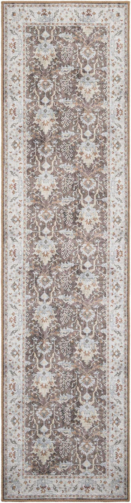 Washable Almond Brown 2' 7 x 10' Timeless Runner Area Rug Easy to Clean Stain Resistant & Durable Traditional Classic Vintage Design Carpet for Sale at Rug Engine