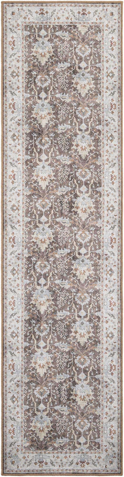 Washable Almond Brown 2' 7 x 10' Timeless Runner Area Rug Easy to Clean Stain Resistant & Durable Traditional Classic Vintage Design Carpet for Sale at Rug Engine