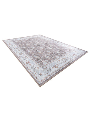 Washable Almond Brown 9' 5 x 13' 1 Timeless Rectangle Area Rug Easy to Clean Stain Resistant & Durable Traditional Classic Vintage Design Carpet for Sale at Rug Engine