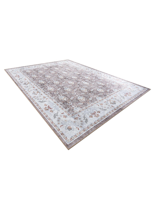 Washable Almond Brown 9' 5 x 13' 1 Timeless Rectangle Area Rug Easy to Clean Stain Resistant & Durable Traditional Classic Vintage Design Carpet for Sale at Rug Engine