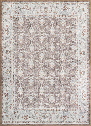 Washable Almond Brown 9' 5 x 13' 1 Timeless Rectangle Area Rug Easy to Clean Stain Resistant & Durable Traditional Classic Vintage Design Carpet for Sale at Rug Engine
