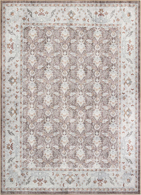 Washable Almond Brown 9' 5 x 13' 1 Timeless Rectangle Area Rug Easy to Clean Stain Resistant & Durable Traditional Classic Vintage Design Carpet for Sale at Rug Engine