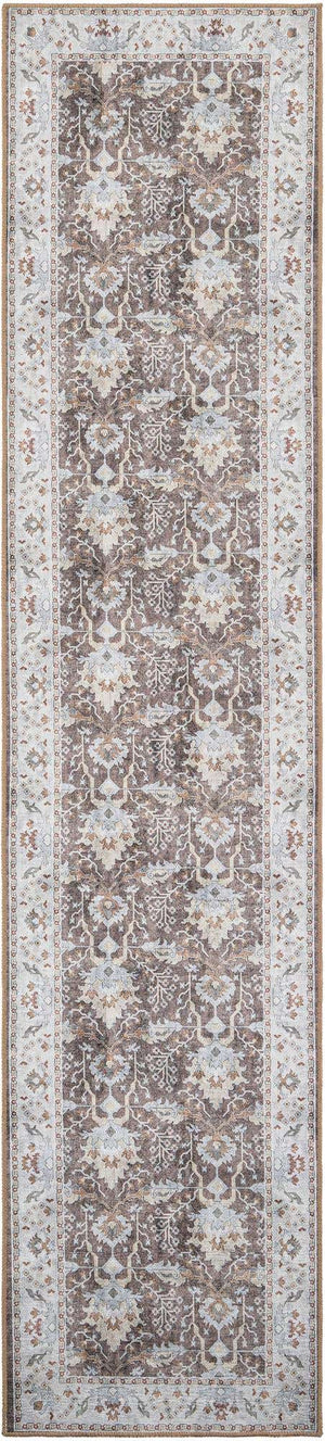 Washable Almond Brown 2' 7 x 12' Timeless Runner Area Rug Easy to Clean Stain Resistant & Durable Traditional Classic Vintage Design Carpet for Sale at Rug Engine
