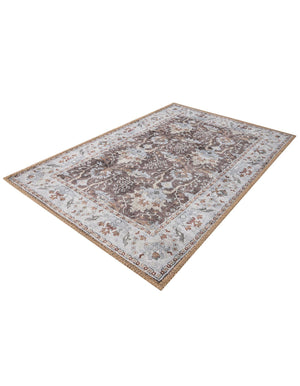 Washable Almond Brown 2' x 3' 1 Timeless Rectangle Area Rug Easy to Clean Stain Resistant & Durable Traditional Classic Vintage Design Carpet for Sale at Rug Engine